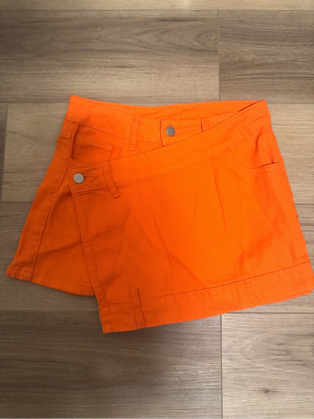 Women's Orange Asymmetrical Skort size small skirt / shorts